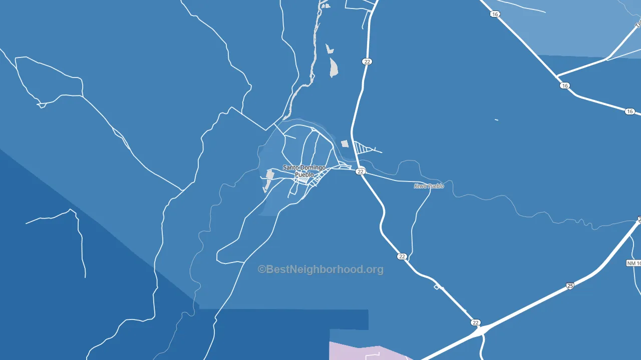 Santo Domingo Pueblo, NM block-group political-lean map