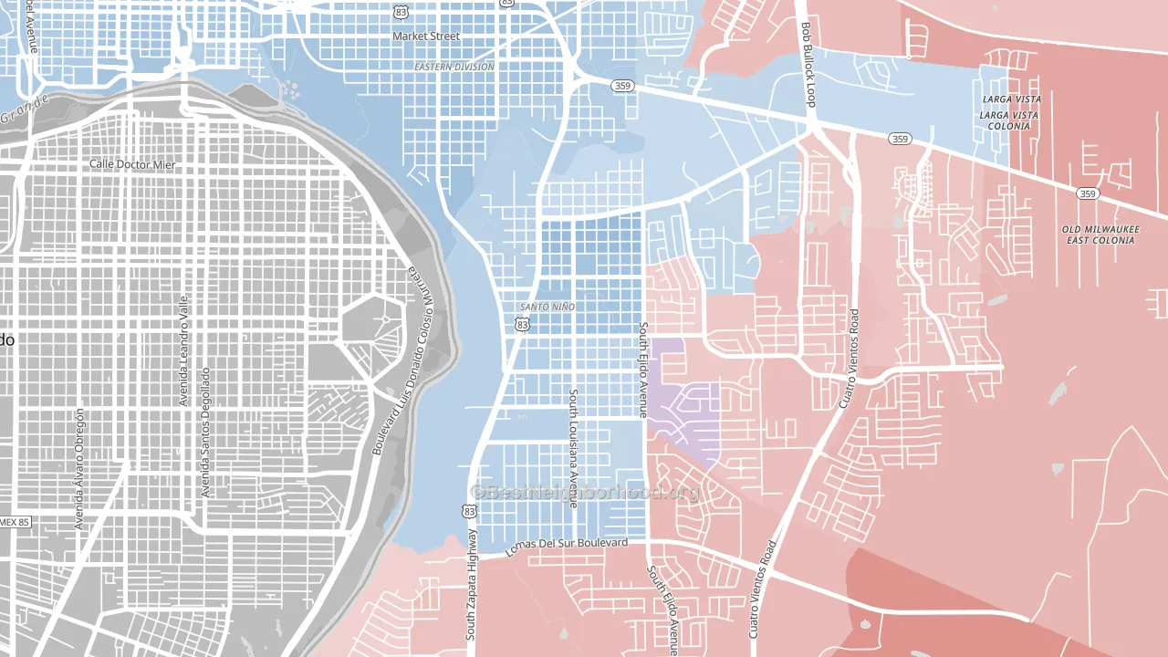 Santo Nino, Laredo, TX block-group political-lean map