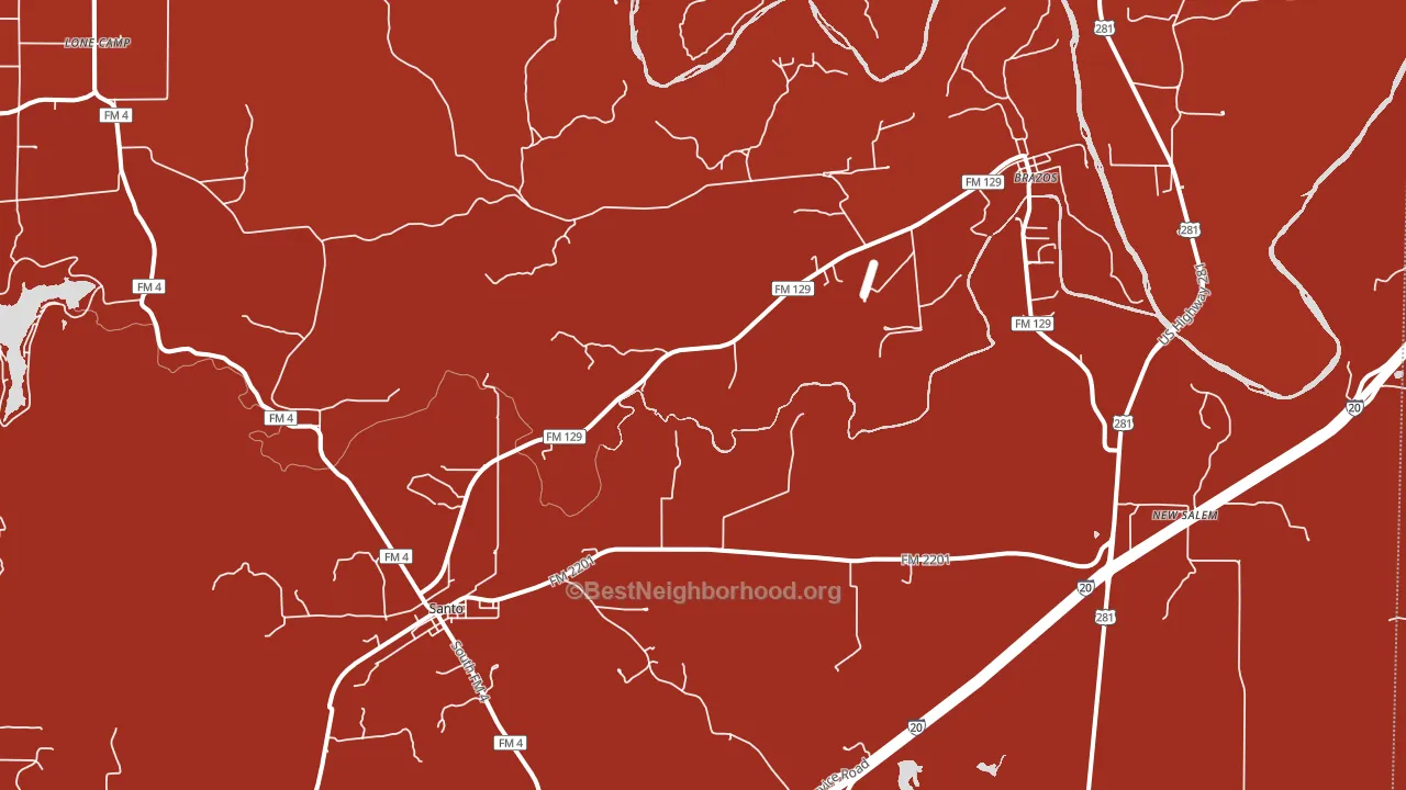 Santo, TX block-group political-lean map