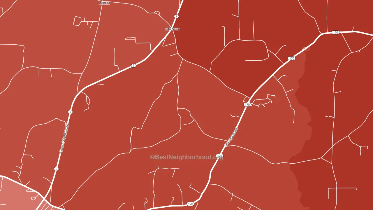 Santuck, AL block-group political-lean map
