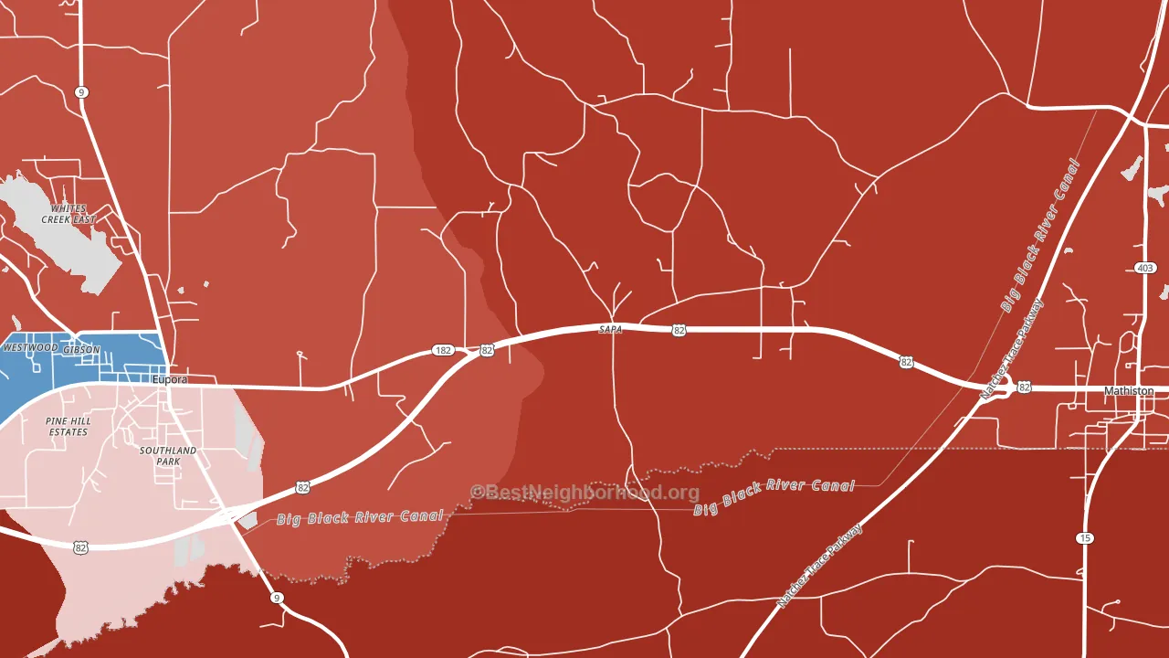 Sapa, MS block-group political-lean map