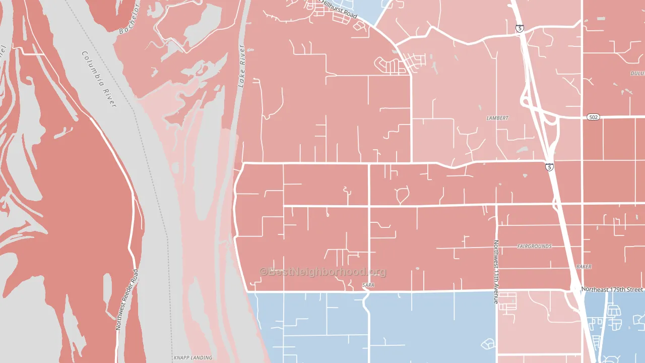 Sara, WA block-group political-lean map