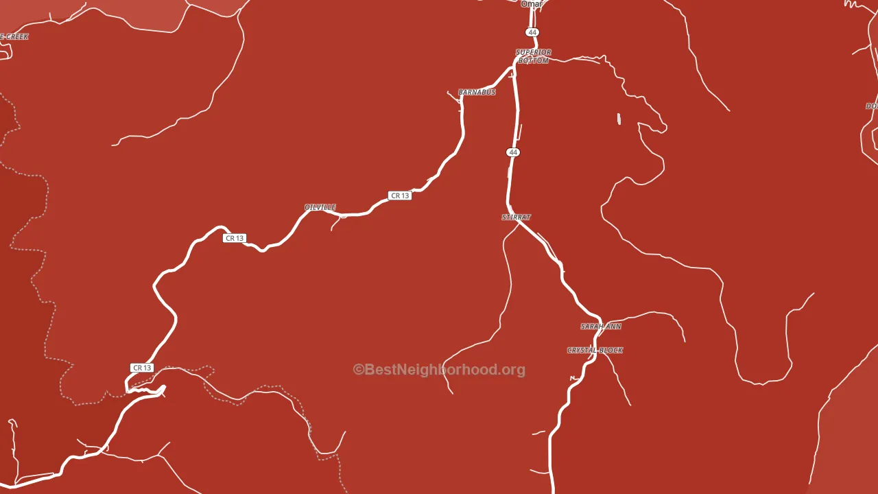 Sarah Ann, WV block-group political-lean map