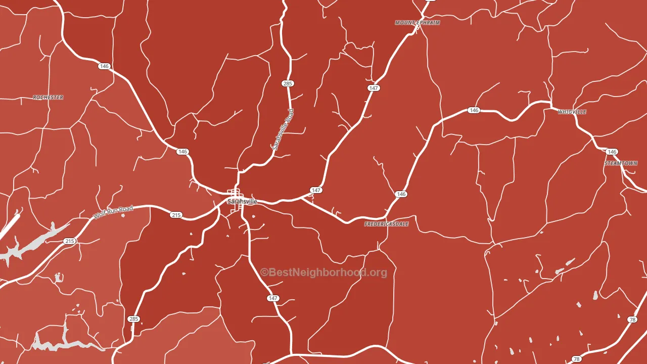 Sarahsville, OH block-group political-lean map