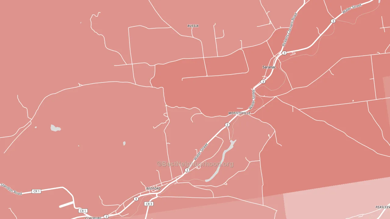 Saranac, NY block-group political-lean map