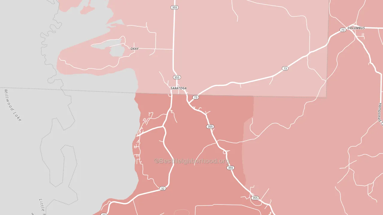 Saratoga, AR block-group political-lean map