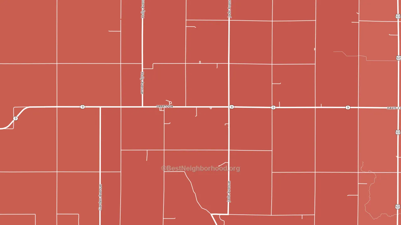 Saratoga, IA block-group political-lean map