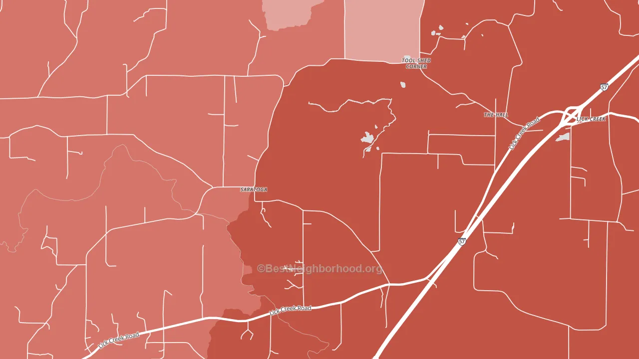 Saratoga, IL block-group political-lean map