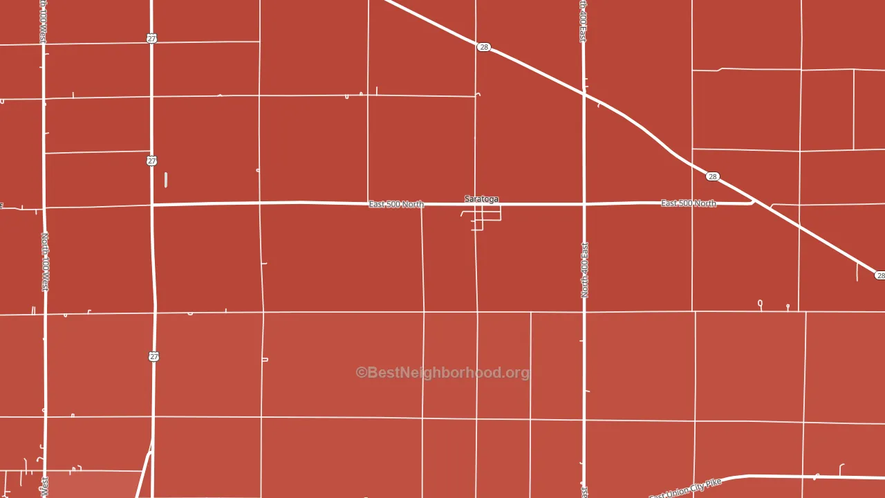 Saratoga, IN block-group political-lean map