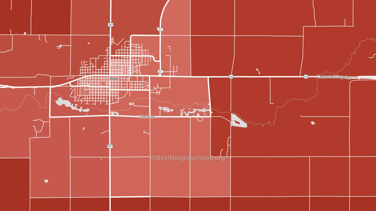 Saratoga, KS block-group political-lean map