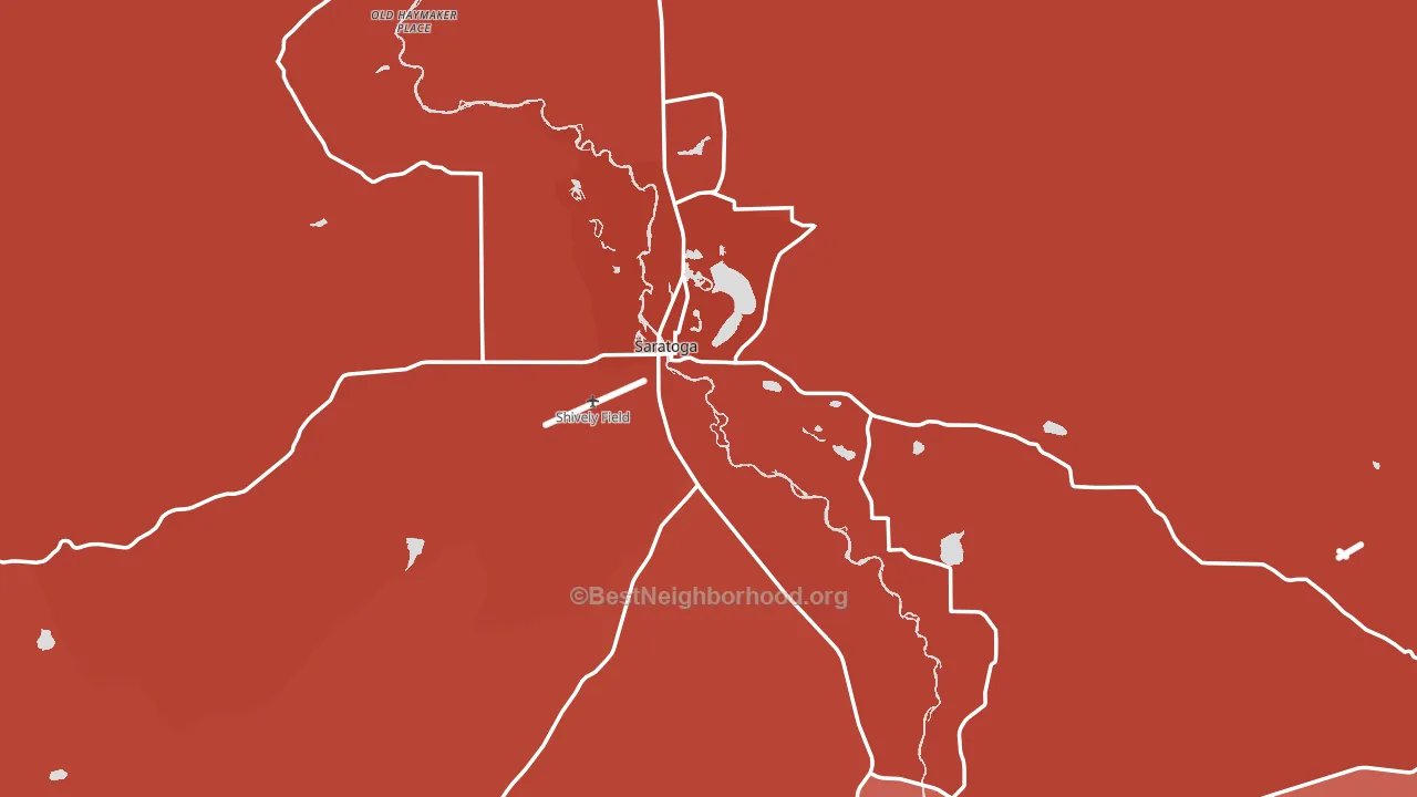 Saratoga, WY block-group political-lean map