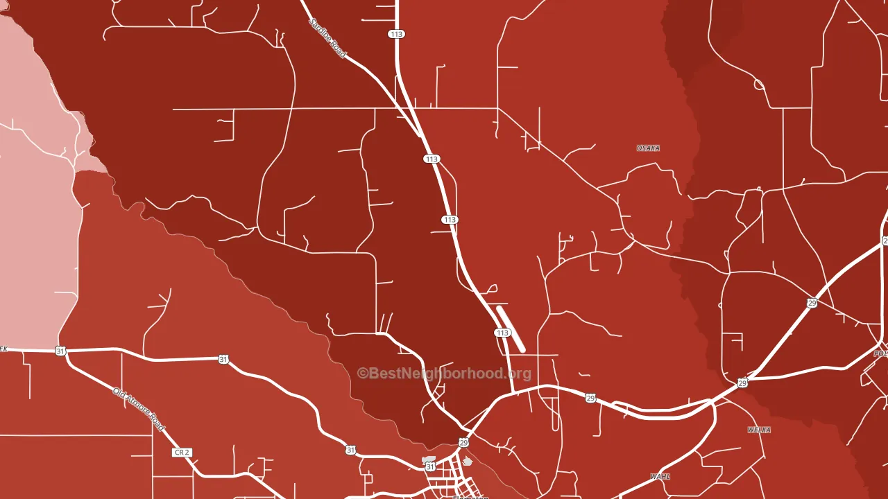 Sardine, AL block-group political-lean map