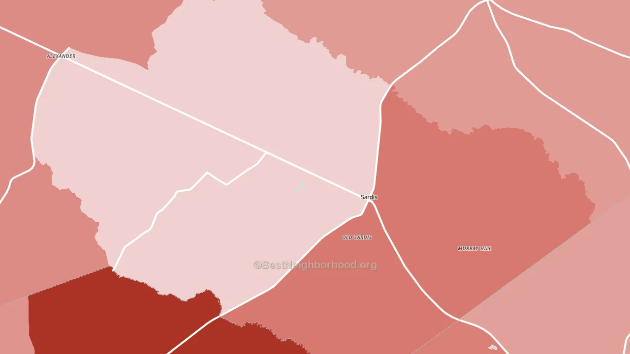 Sardis, GA block-group political-lean map