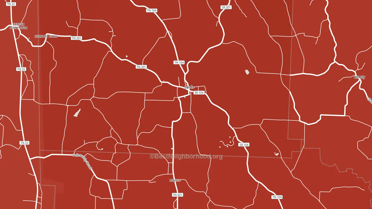 Sardis, TN block-group political-lean map