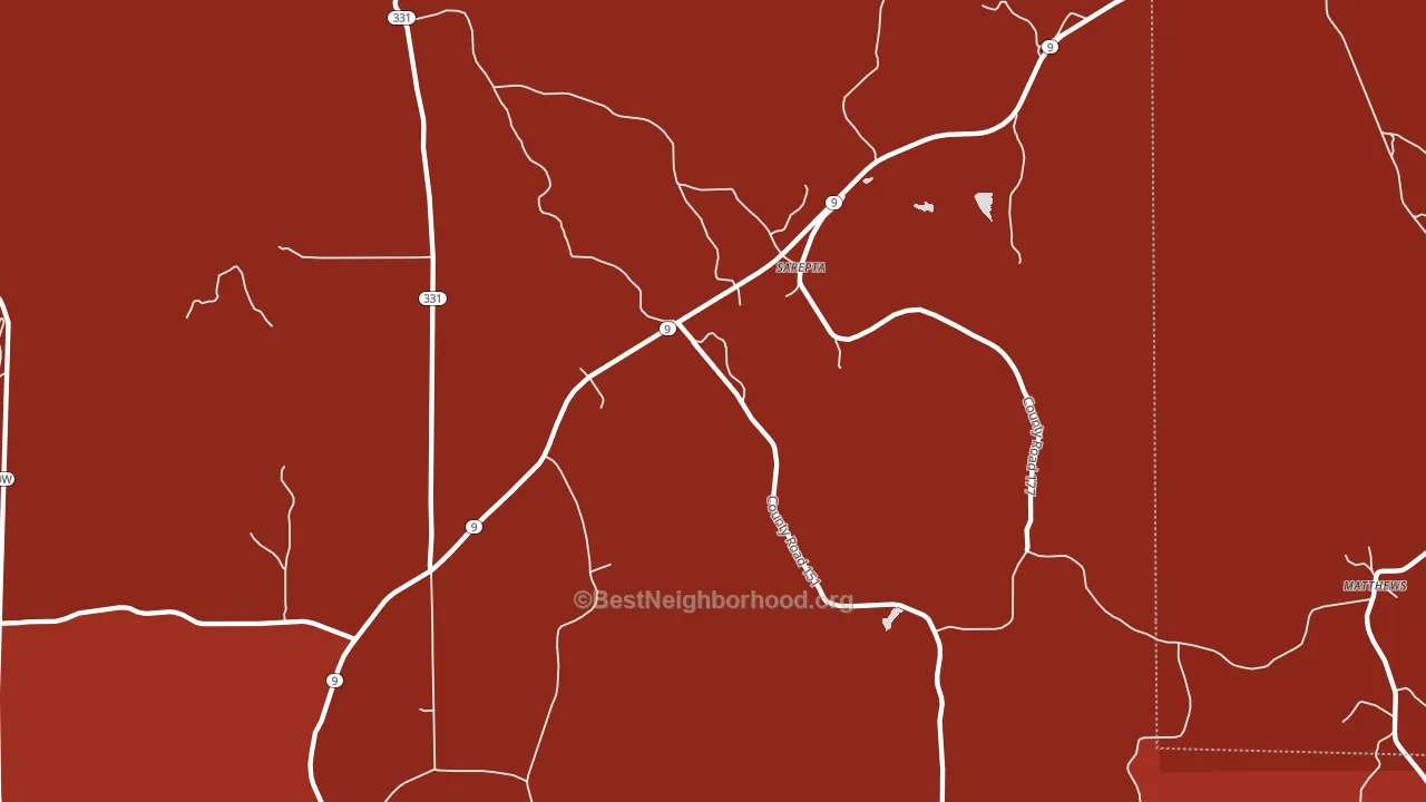 Sarepta, MS block-group political-lean map