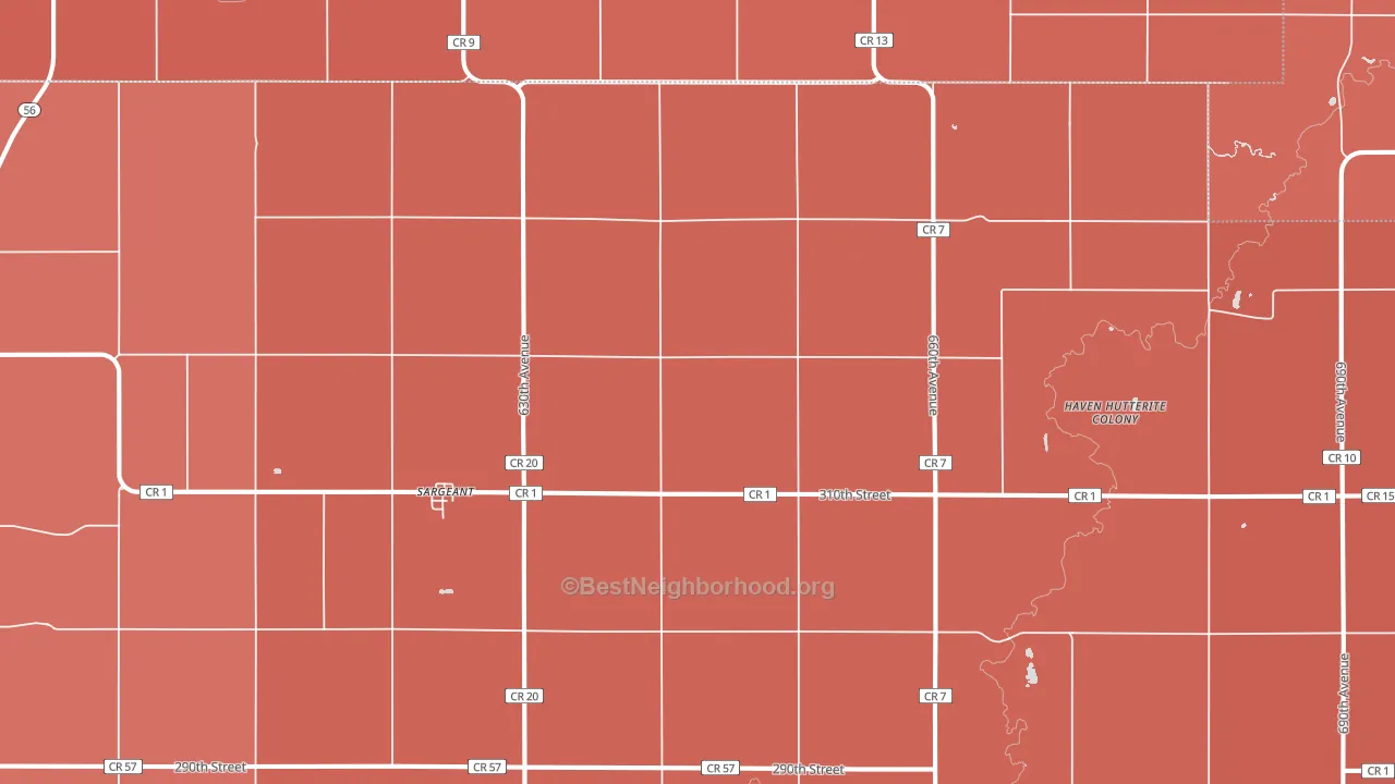 Sargeant, MN block-group political-lean map