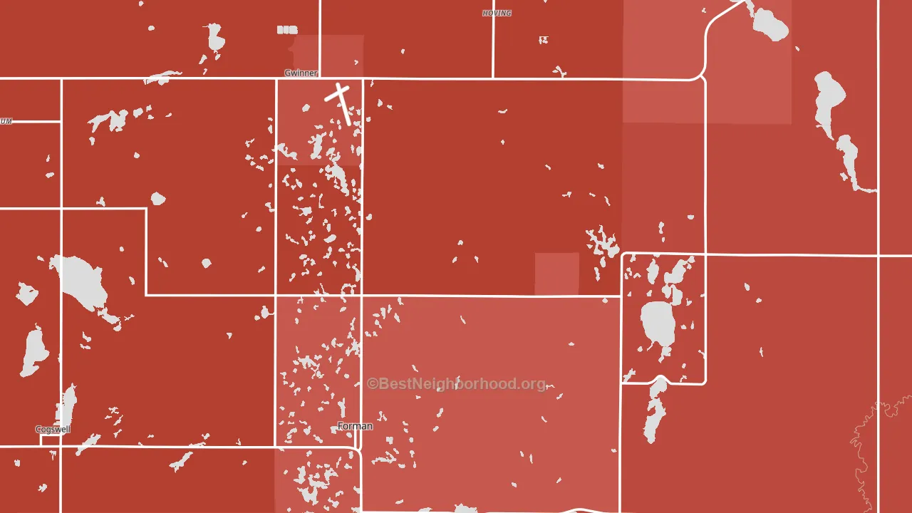Sargent County, ND block-group political-lean map