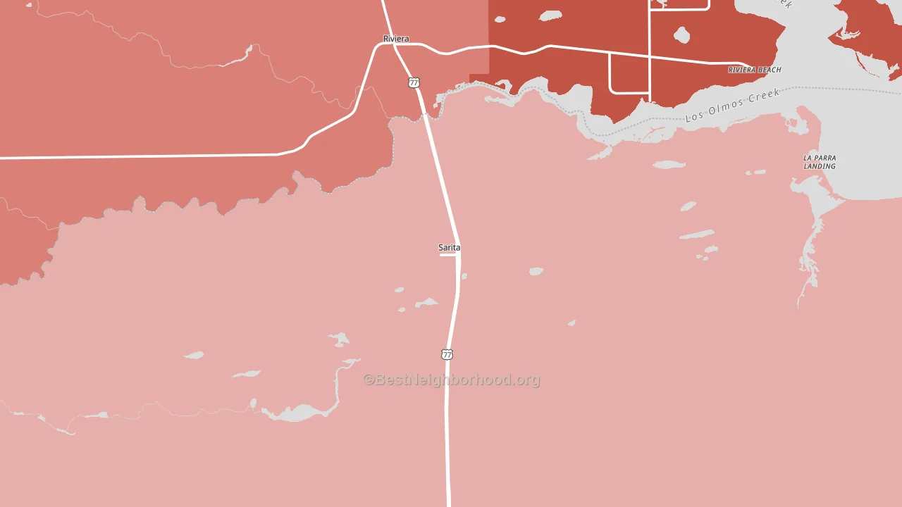 Sarita, TX block-group political-lean map