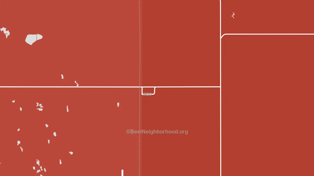 Sarles, ND block-group political-lean map
