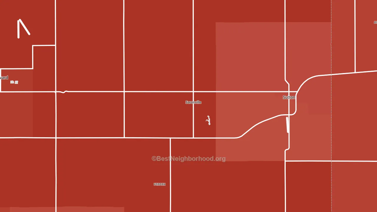 Saronville, NE block-group political-lean map