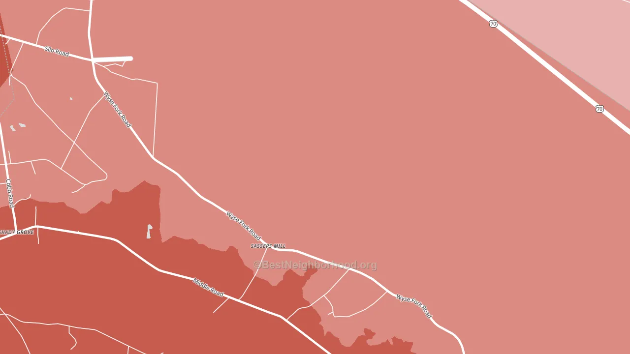 Sassers Mill, NC block-group political-lean map