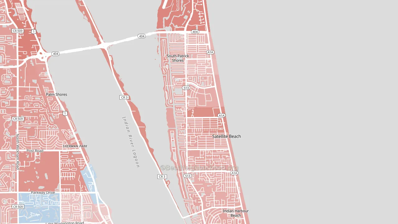 Satellite Beach, FL block-group political-lean map