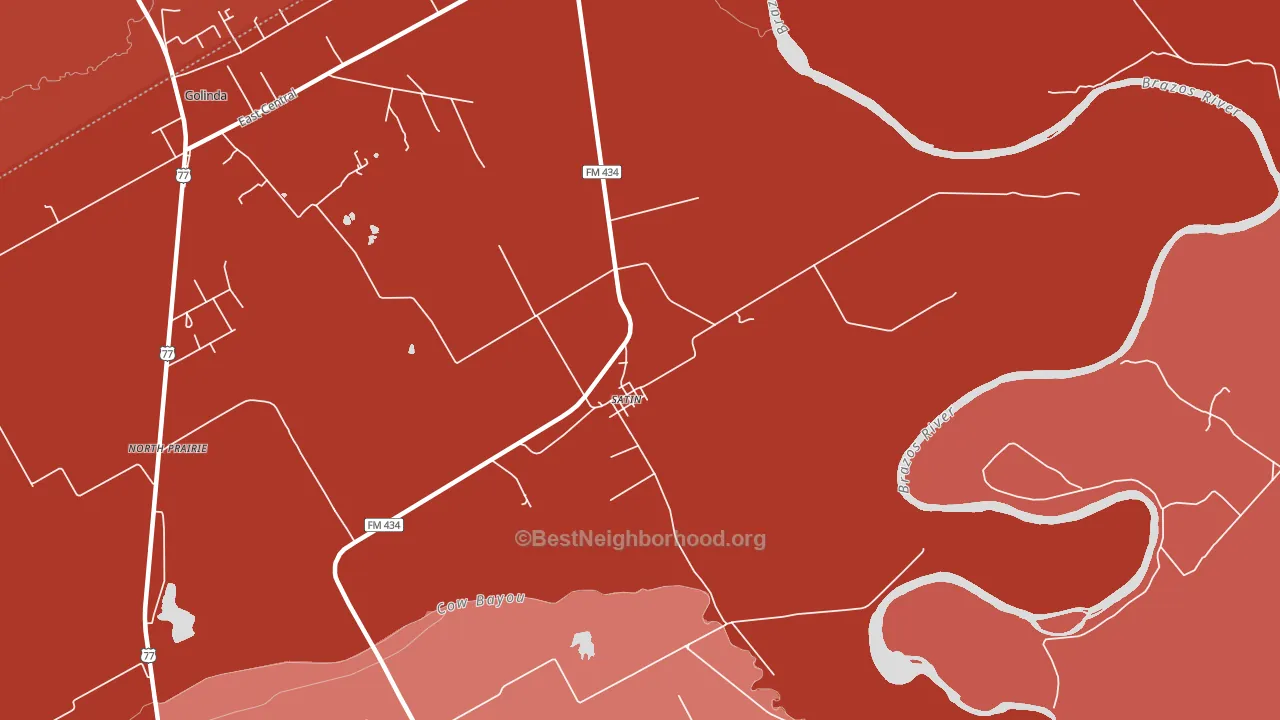 Satin, TX block-group political-lean map