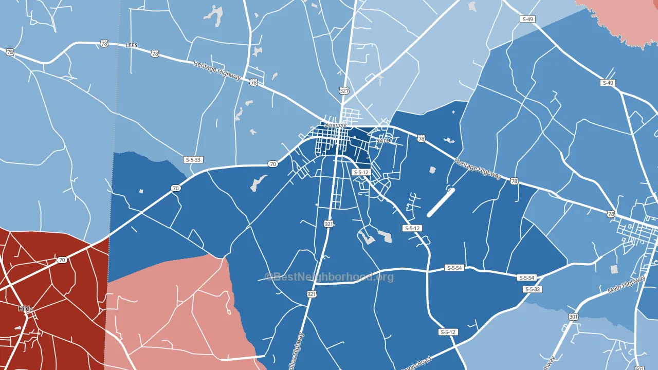 Sato, SC block-group political-lean map
