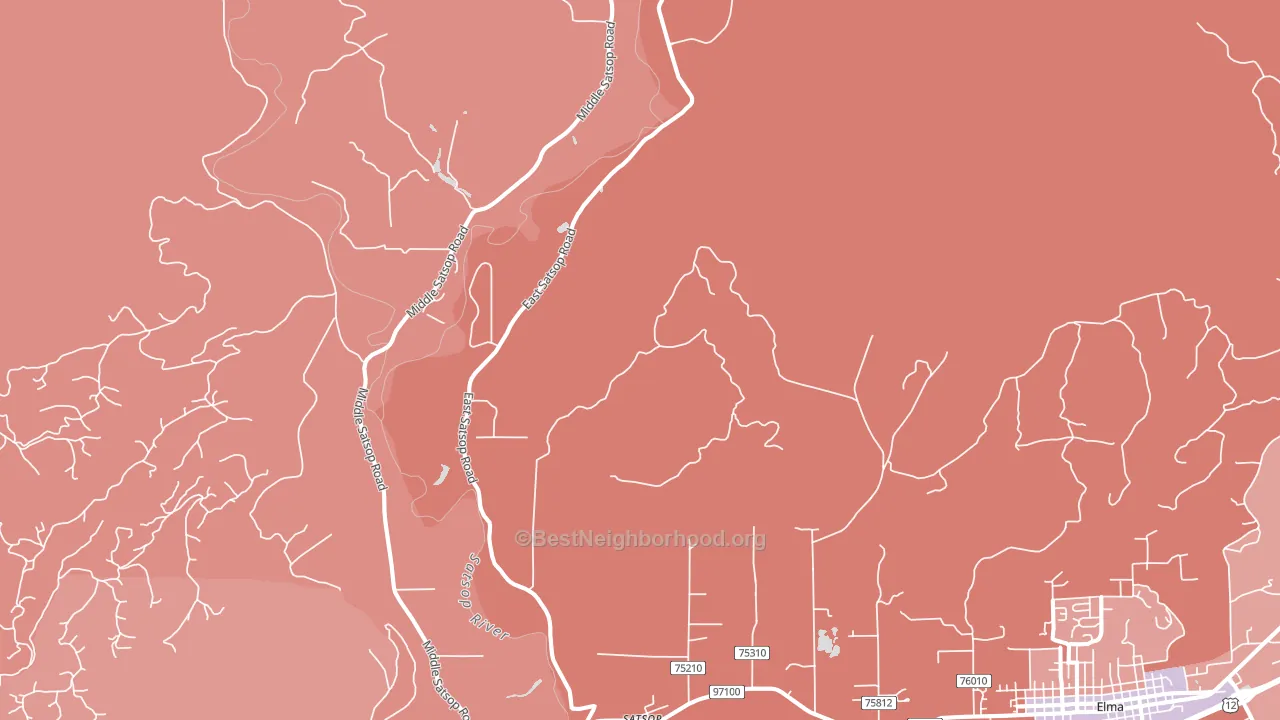 Satsop, WA block-group political-lean map