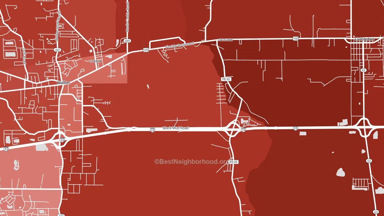 Satsuma, LA block-group political-lean map