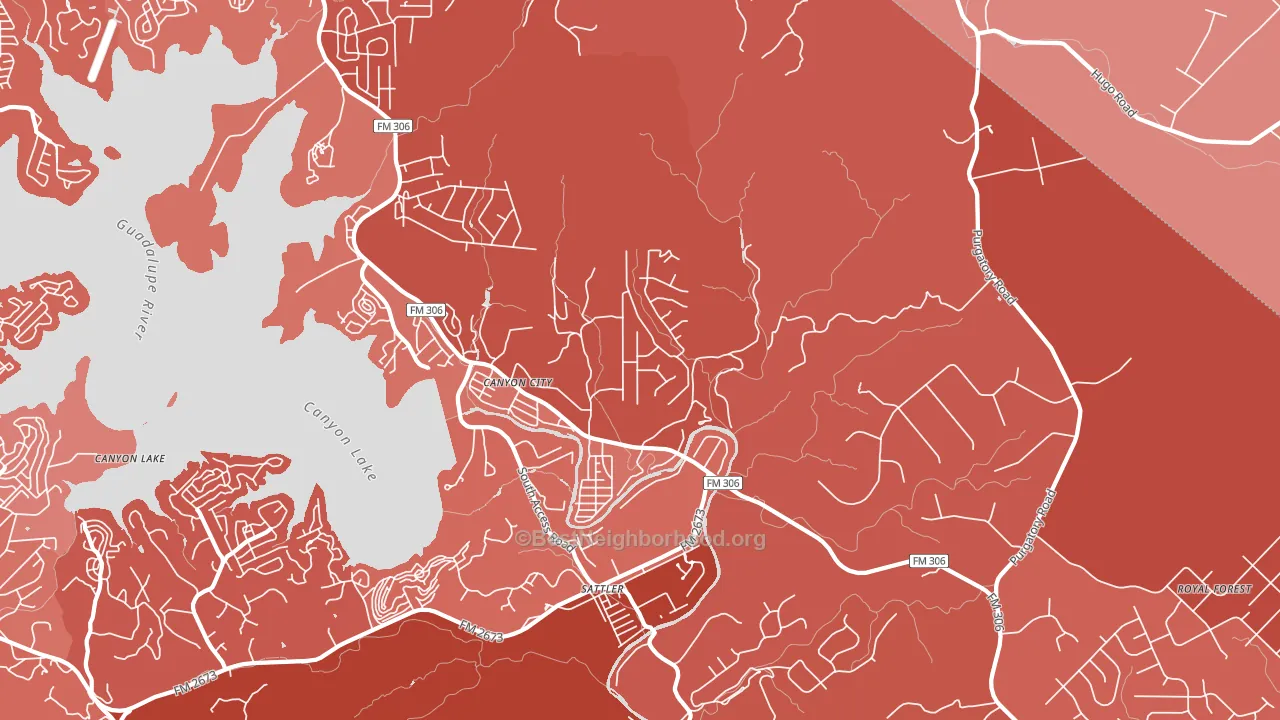 Sattler, TX block-group political-lean map