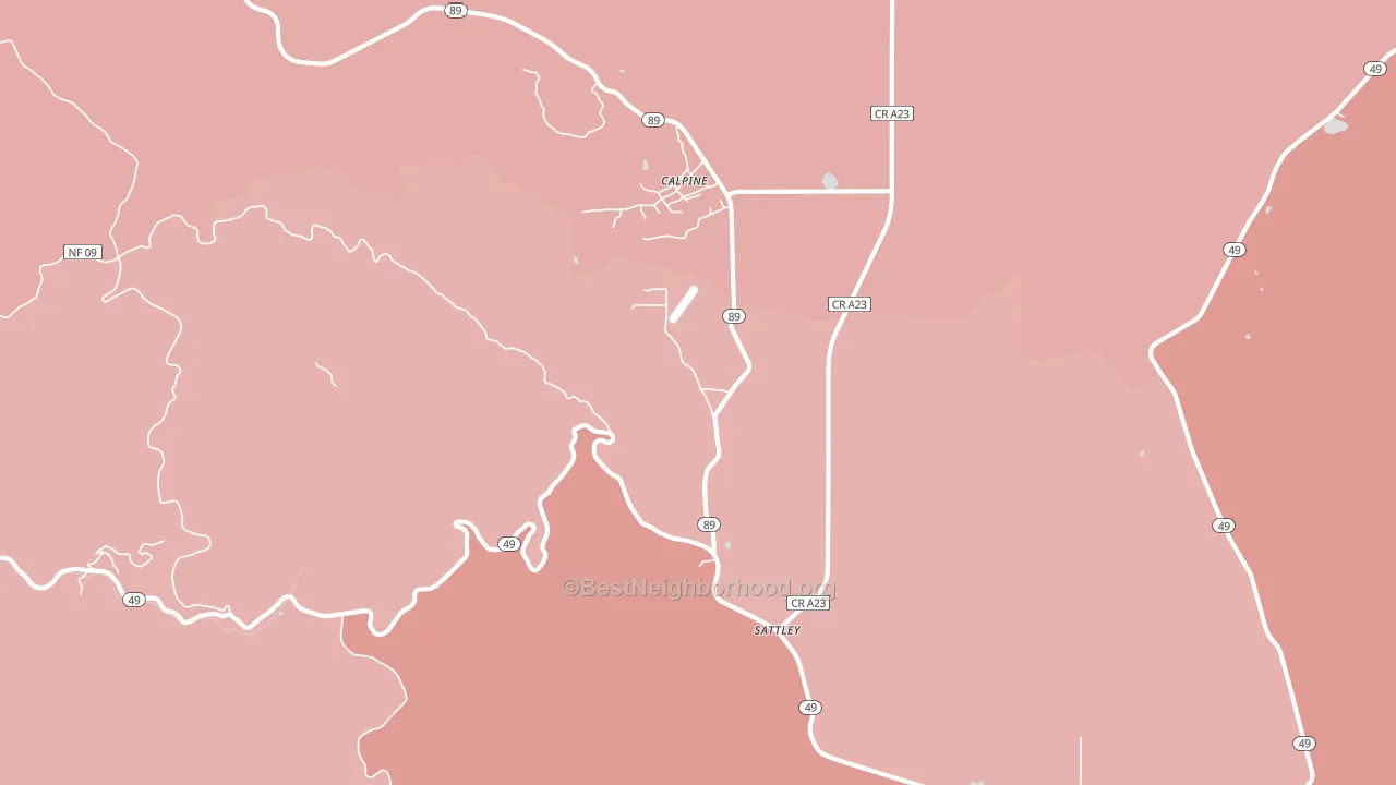Sattley, CA block-group political-lean map