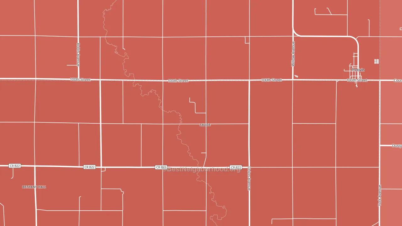 Saude, IA block-group political-lean map