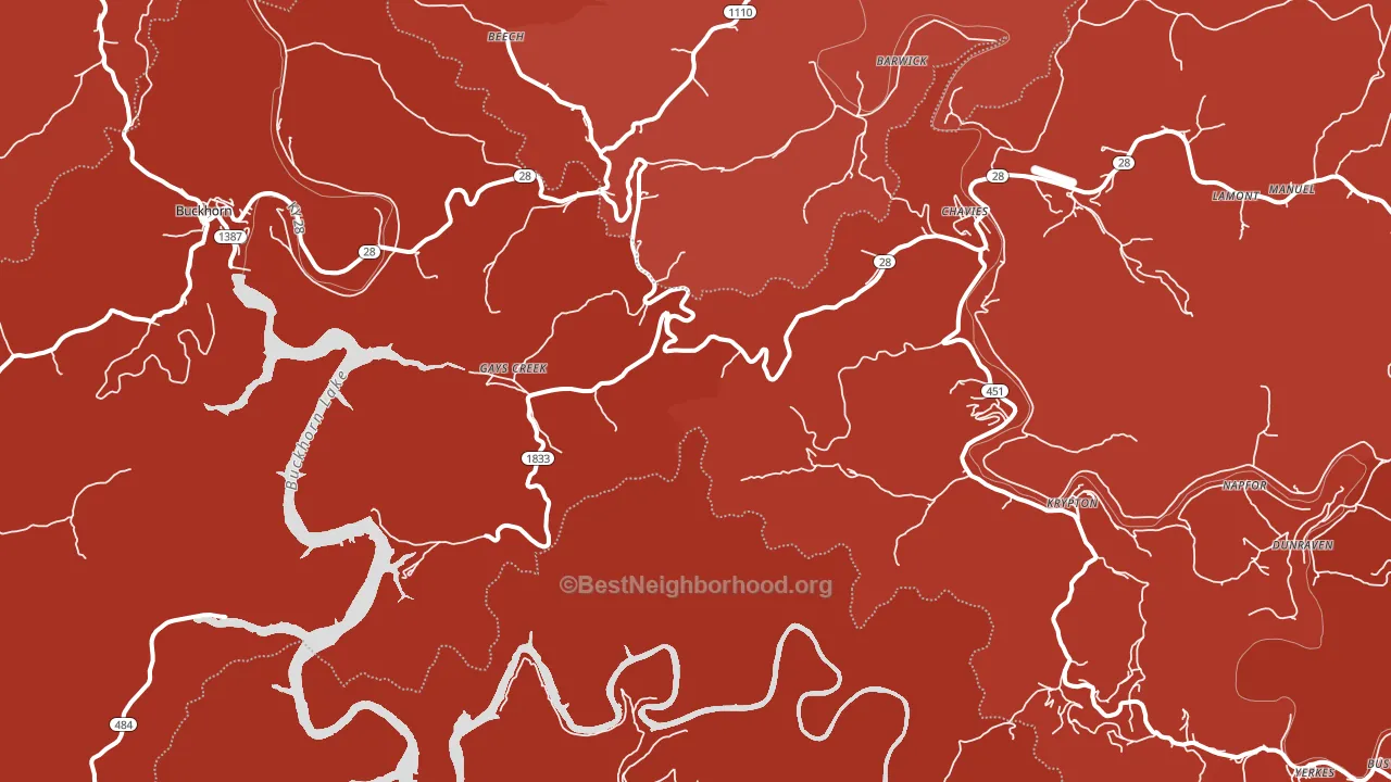 Saul, KY block-group political-lean map