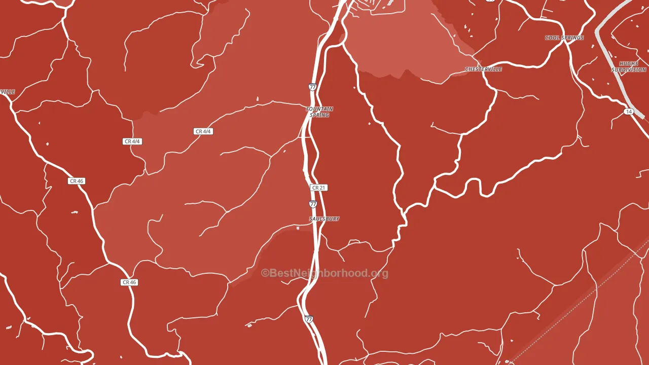 Saulsbury, WV block-group political-lean map