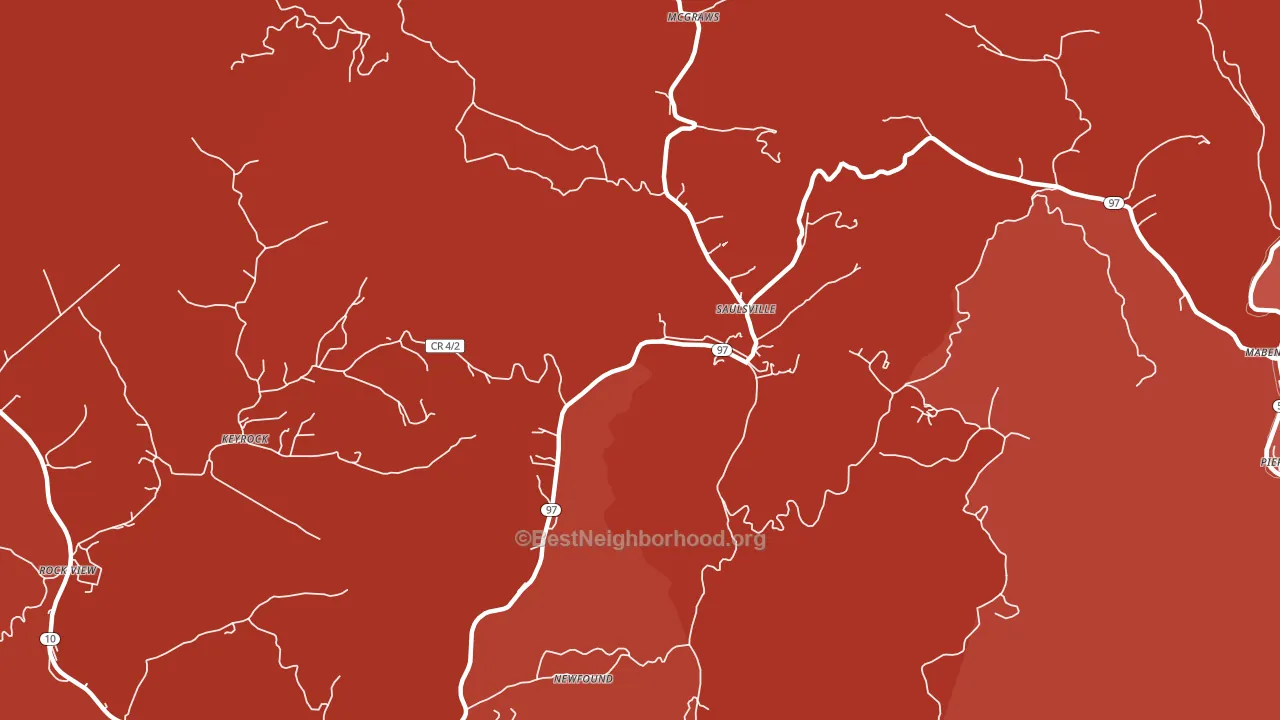 Saulsville, WV block-group political-lean map