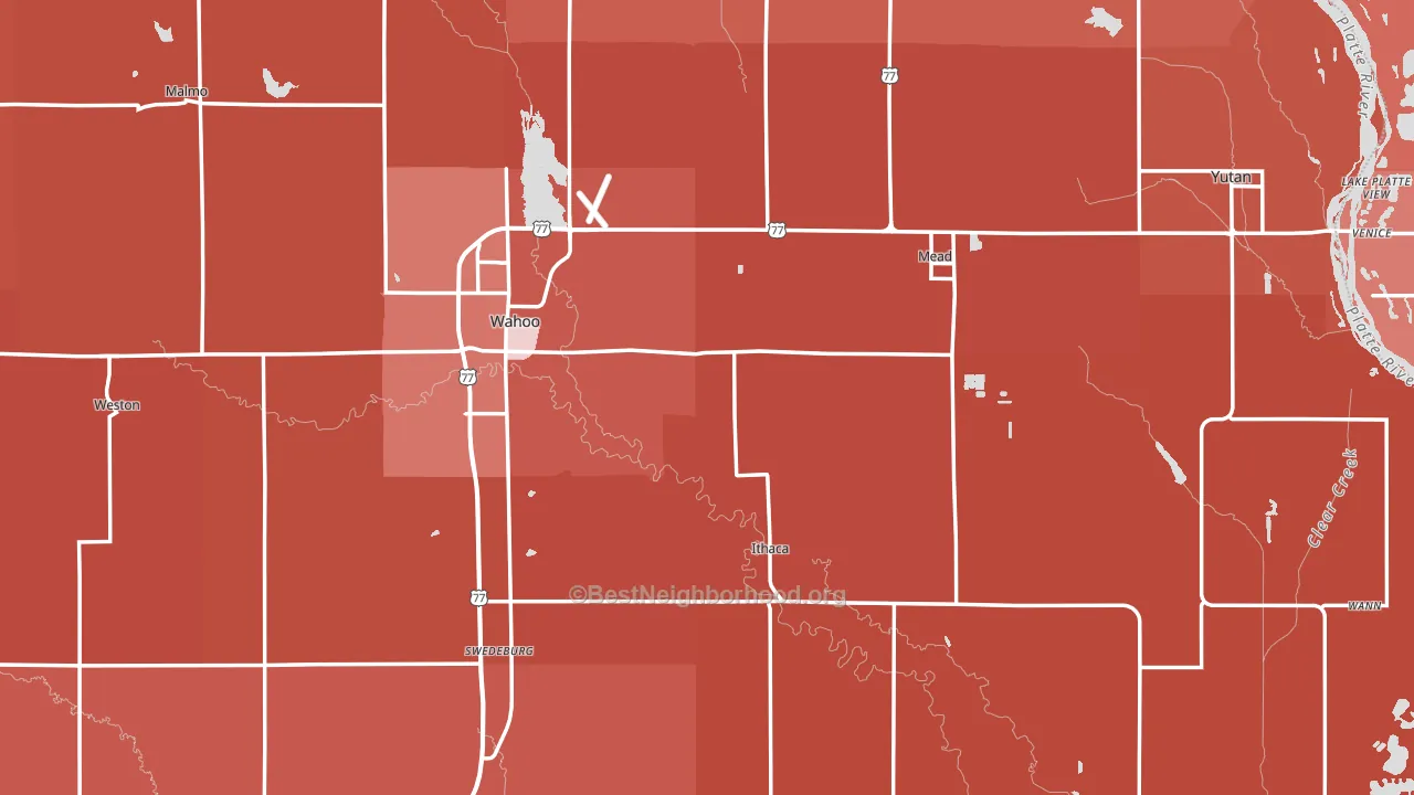 Saunders County, NE block-group political-lean map