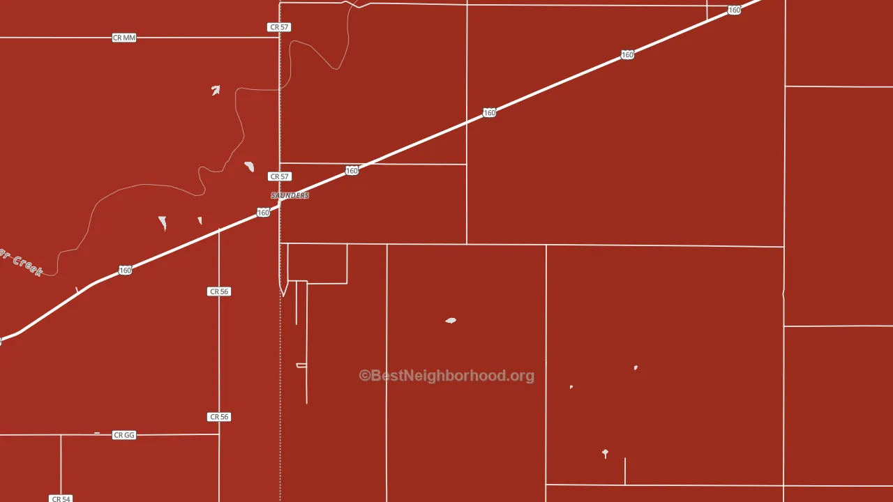Saunders, KS block-group political-lean map