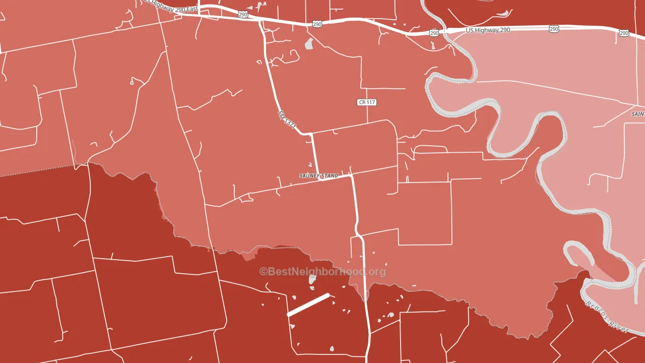 Sauney Stand, TX block-group political-lean map