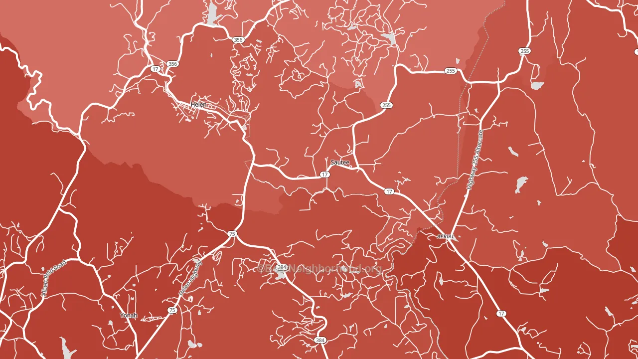 Sautee Nacoochee, GA block-group political-lean map