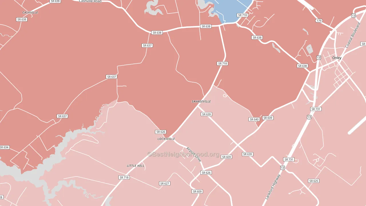 Savageville, VA block-group political-lean map