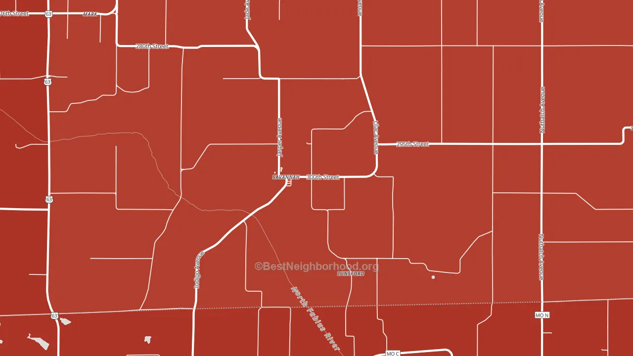 Savannah, IA block-group political-lean map