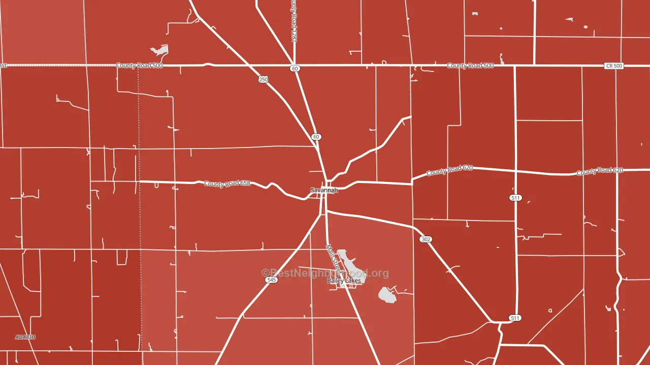 Savannah, OH block-group political-lean map