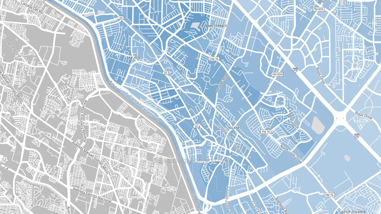 Save The Valley 21, El Paso, TX block-group political-lean map