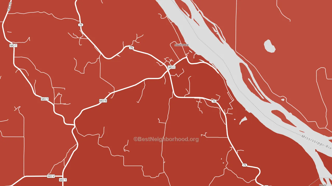 Saverton, MO block-group political-lean map