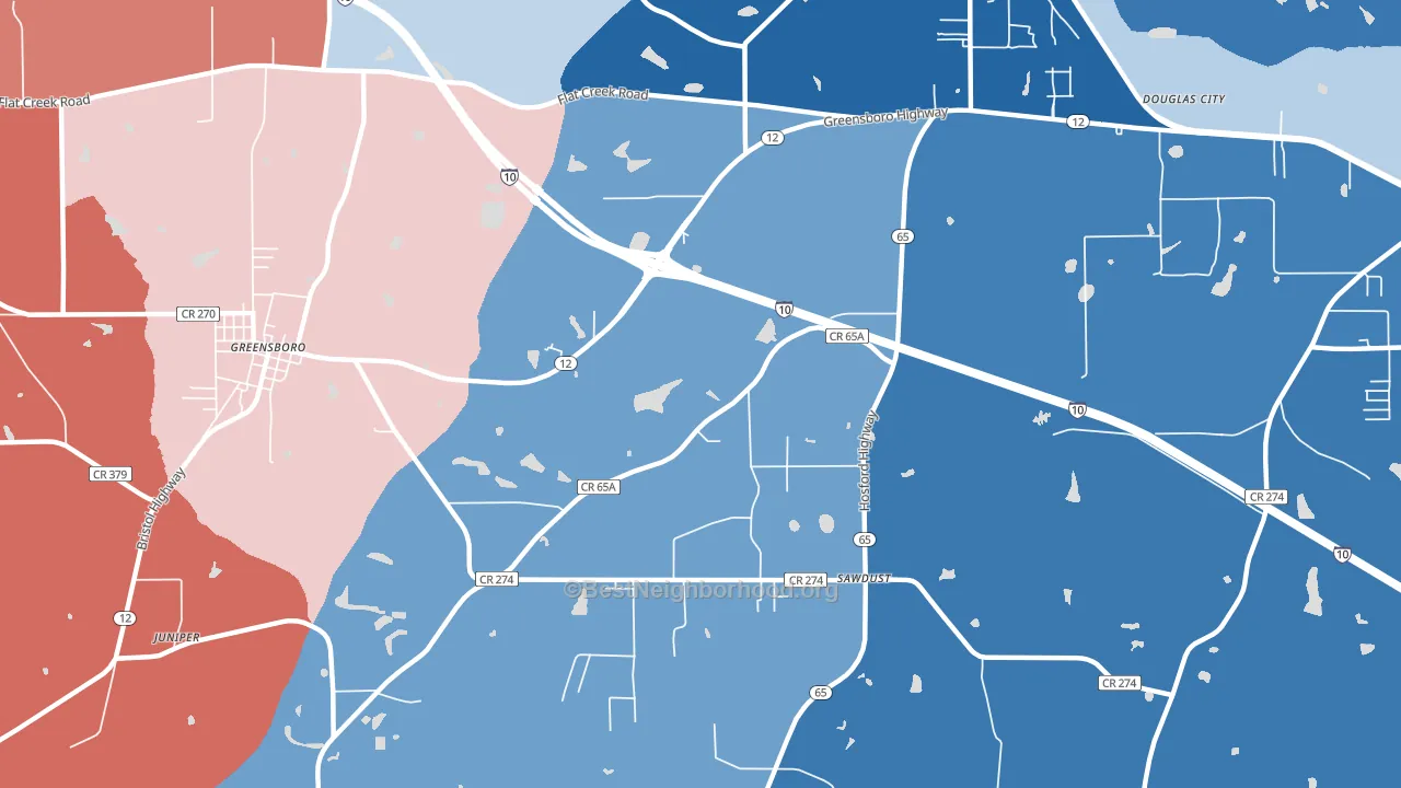 Sawdust, FL block-group political-lean map