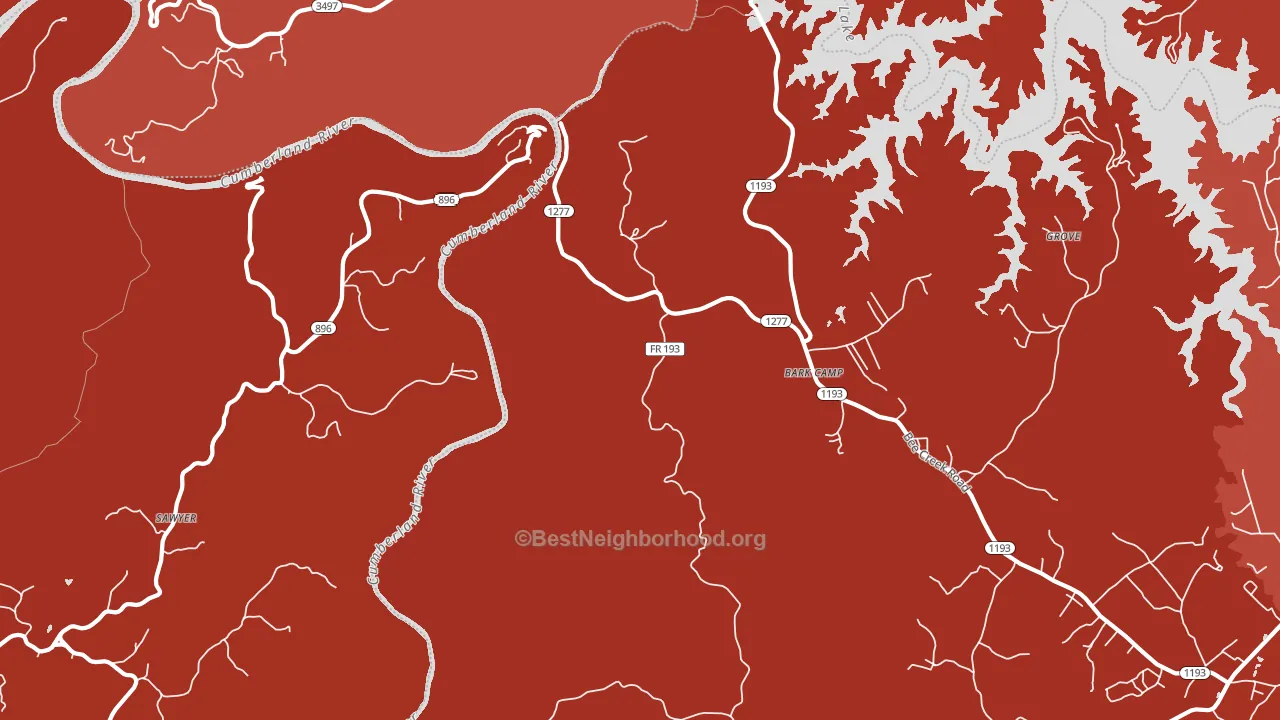 Sawyer, KY block-group political-lean map