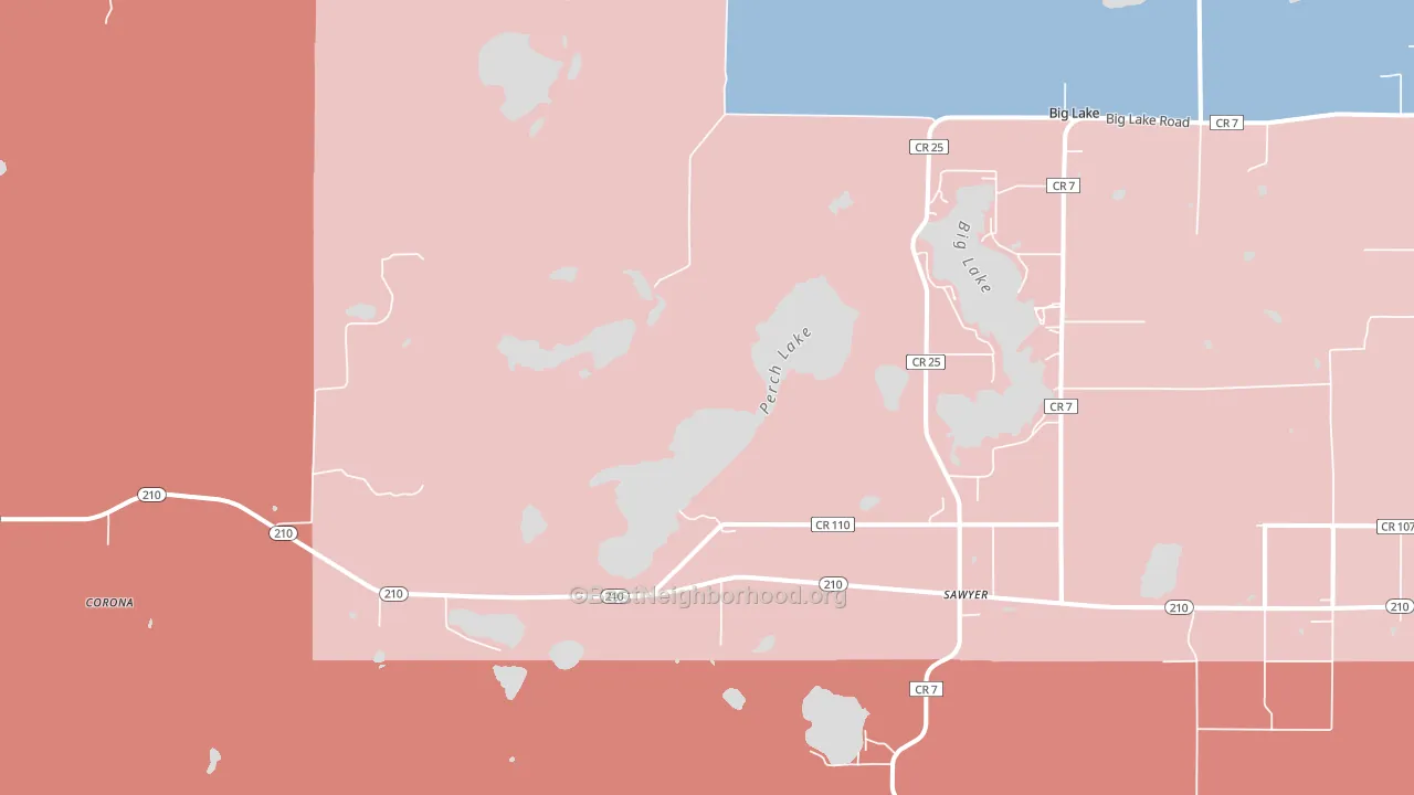 Sawyer, MN block-group political-lean map
