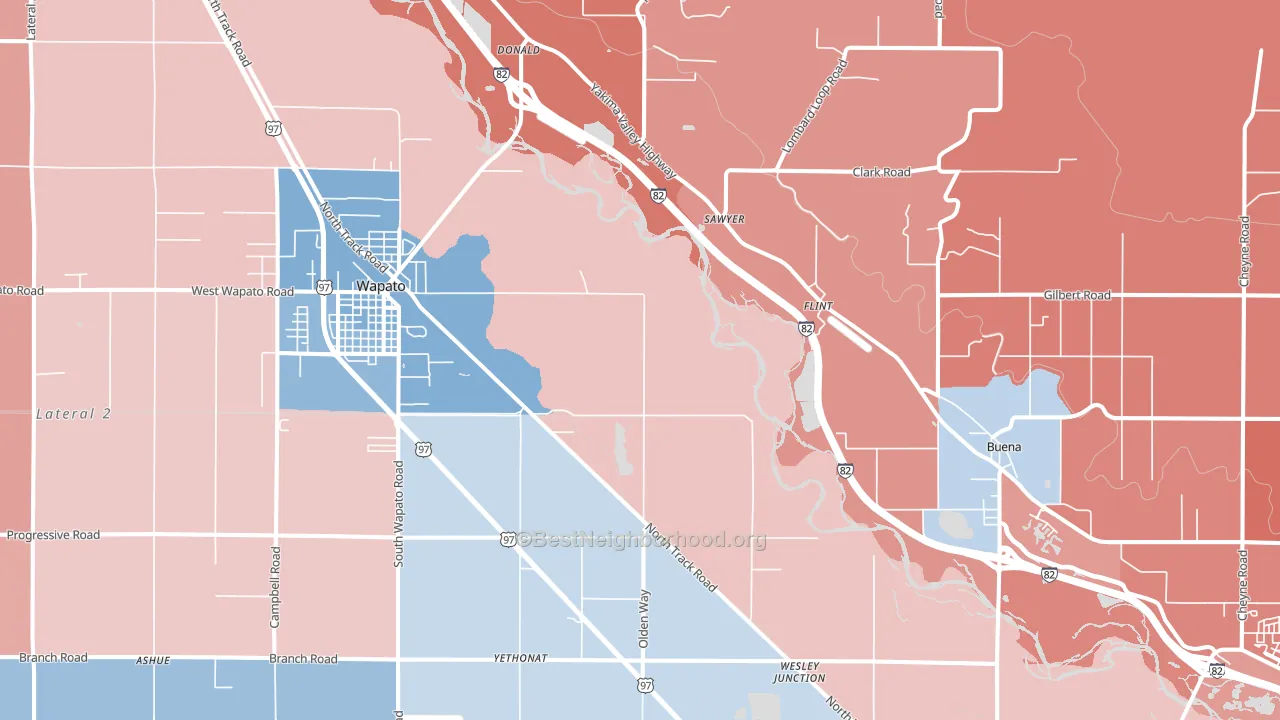 Sawyer, WA block-group political-lean map