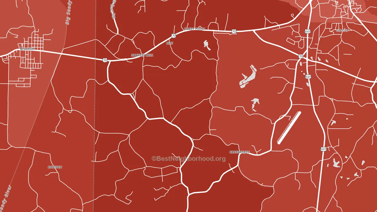 Sawyers Mill, TN block-group political-lean map
